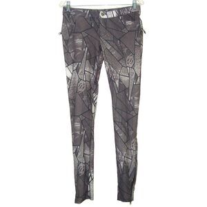 NWT Kardashians BEBE Windowpane Print Zipper Accent Pants Leggings Size M